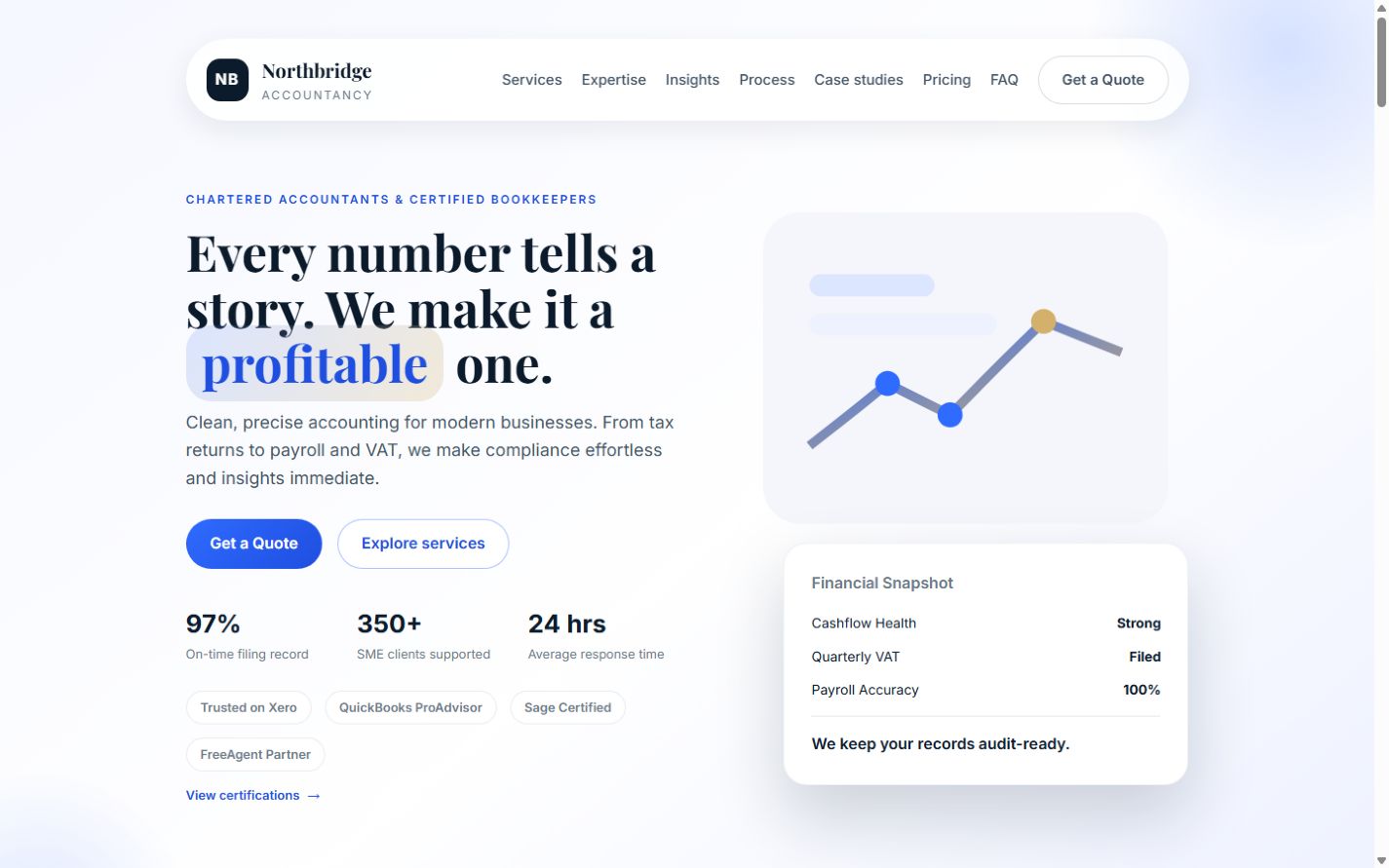 Northbridge Accountancy shown at desktop width